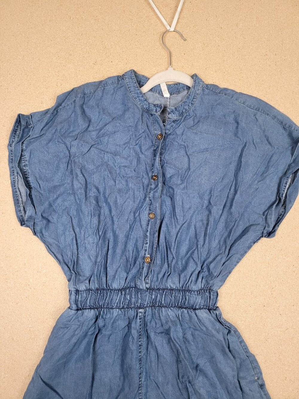 KanCan Women's Blue Denim Button-Front Romper - Size L - Picture 2 of 8